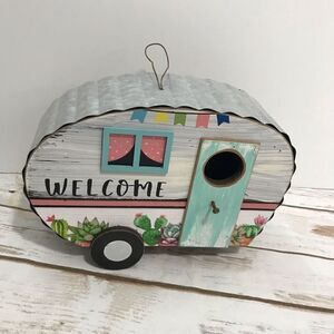 Retro Camper Birdhouse RV Travel Trailer Cactus